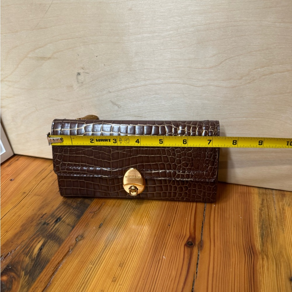 Vintage Francesco biasa Brown and gold Croc-Embossed Leather - Picture 15 of 15